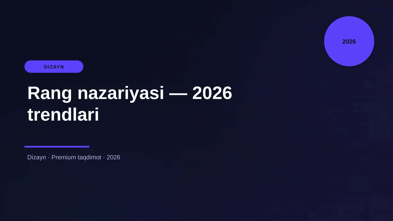 Rang nazariyasi — 2026 trendlari