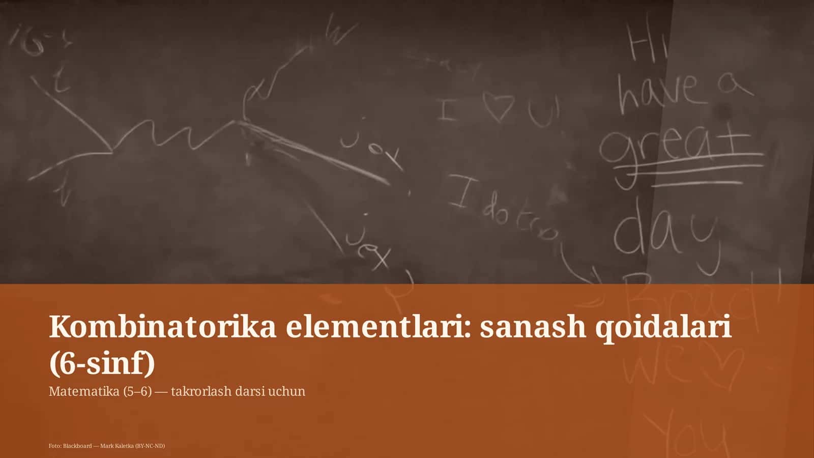 Kombinatorika elementlari: sanash qoidalari (6-sinf)