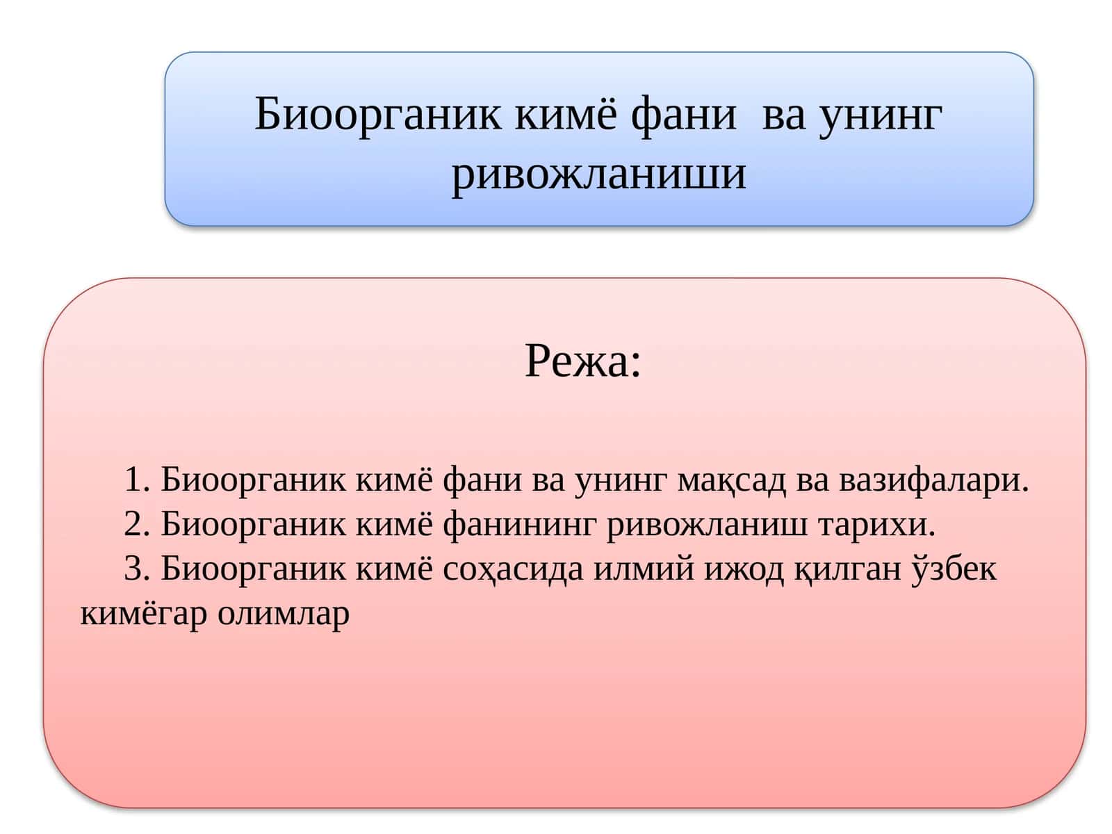 Биоорганик кимё фани ва унинг ривожланиши