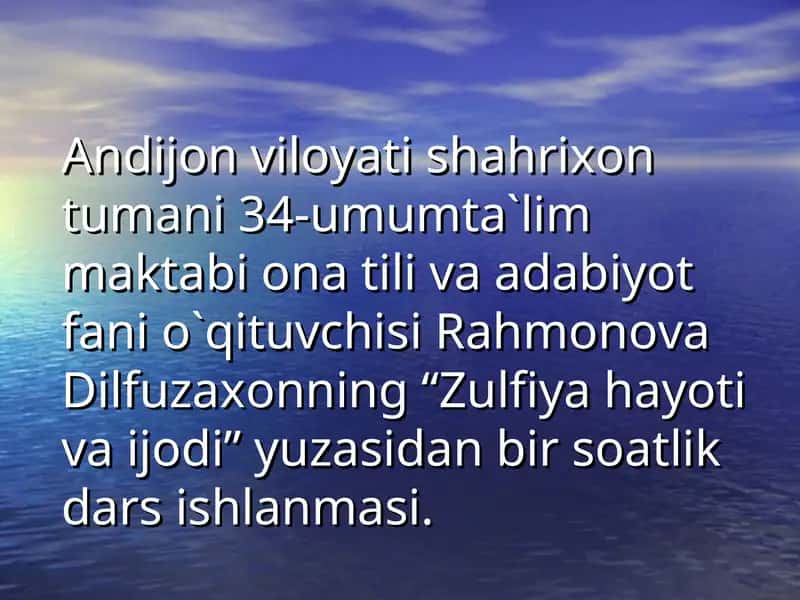 Zulfiya hayoti va ijodi
