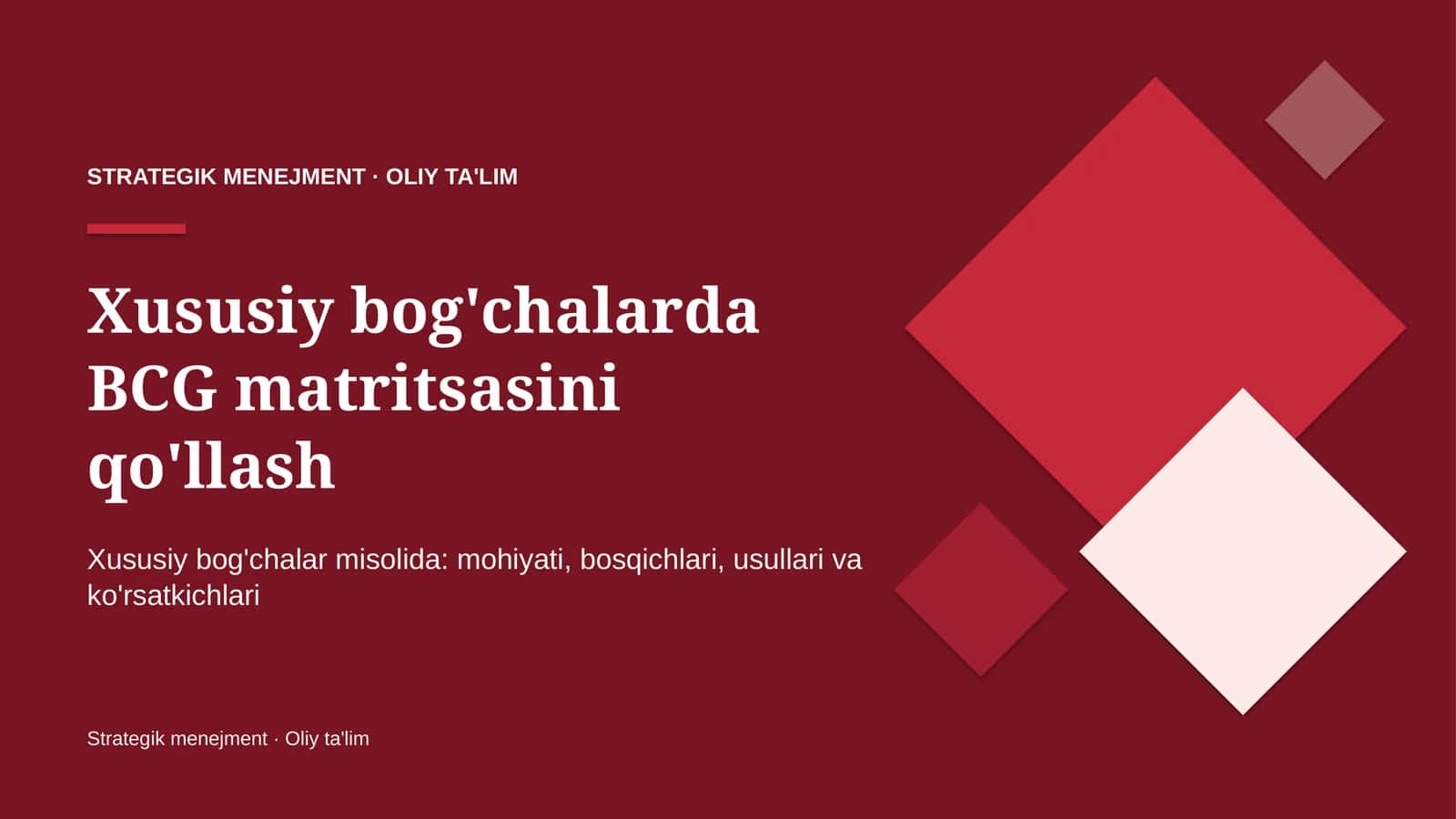 xususiy bog'chalarda bcg matritsasini qo'llash 4354