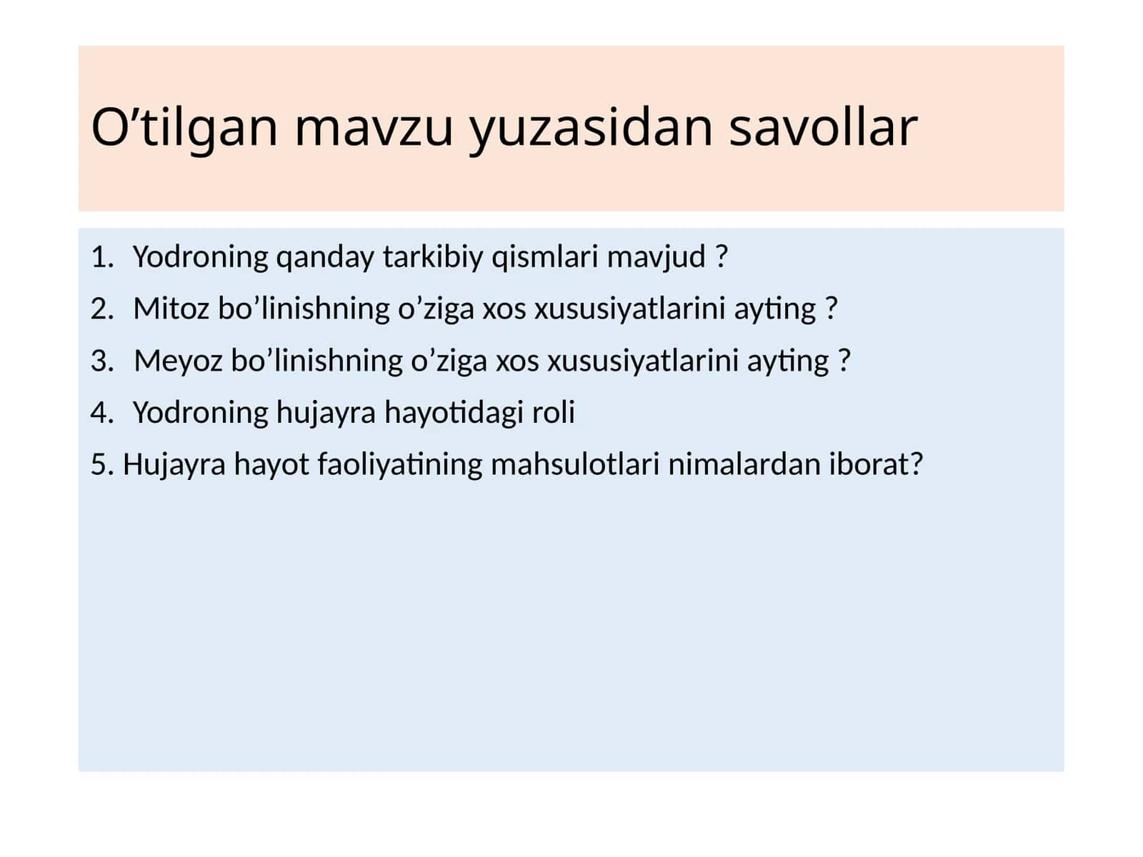 O’simlikto‘qimalari