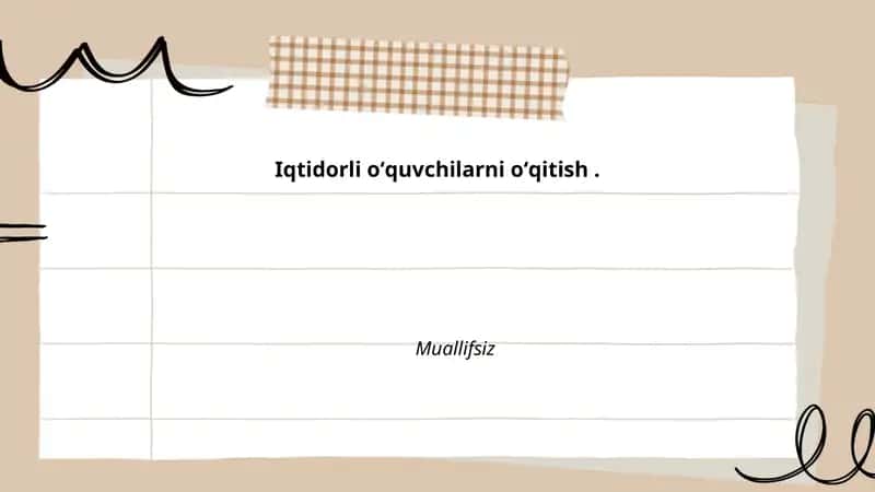 Iqtidorli oʻquvchilarni identifikatsiyalash usullari