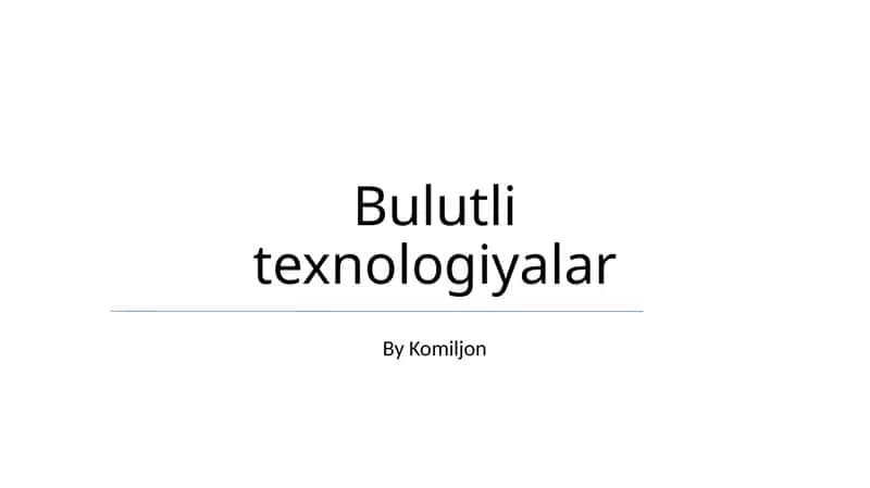Bulutli texnologiyalar