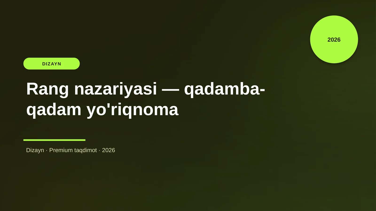 Rang nazariyasi — qadamba-qadam yo'riqnoma