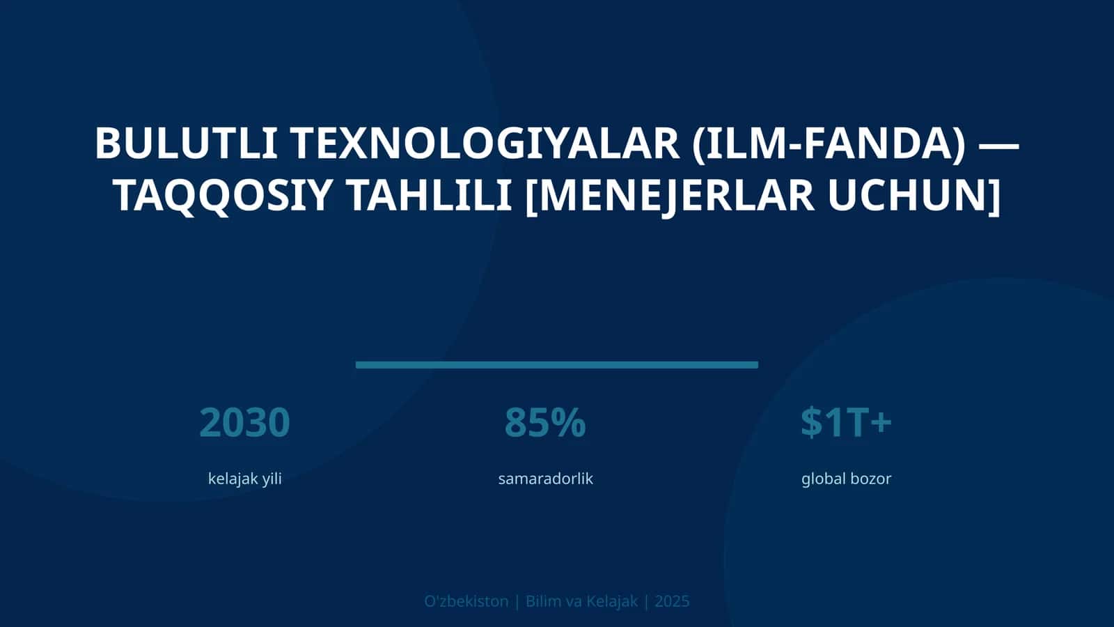 Bulutli texnologiyalar (ilm-fanda) — taqqosiy tahlili [menejerlar uchun]