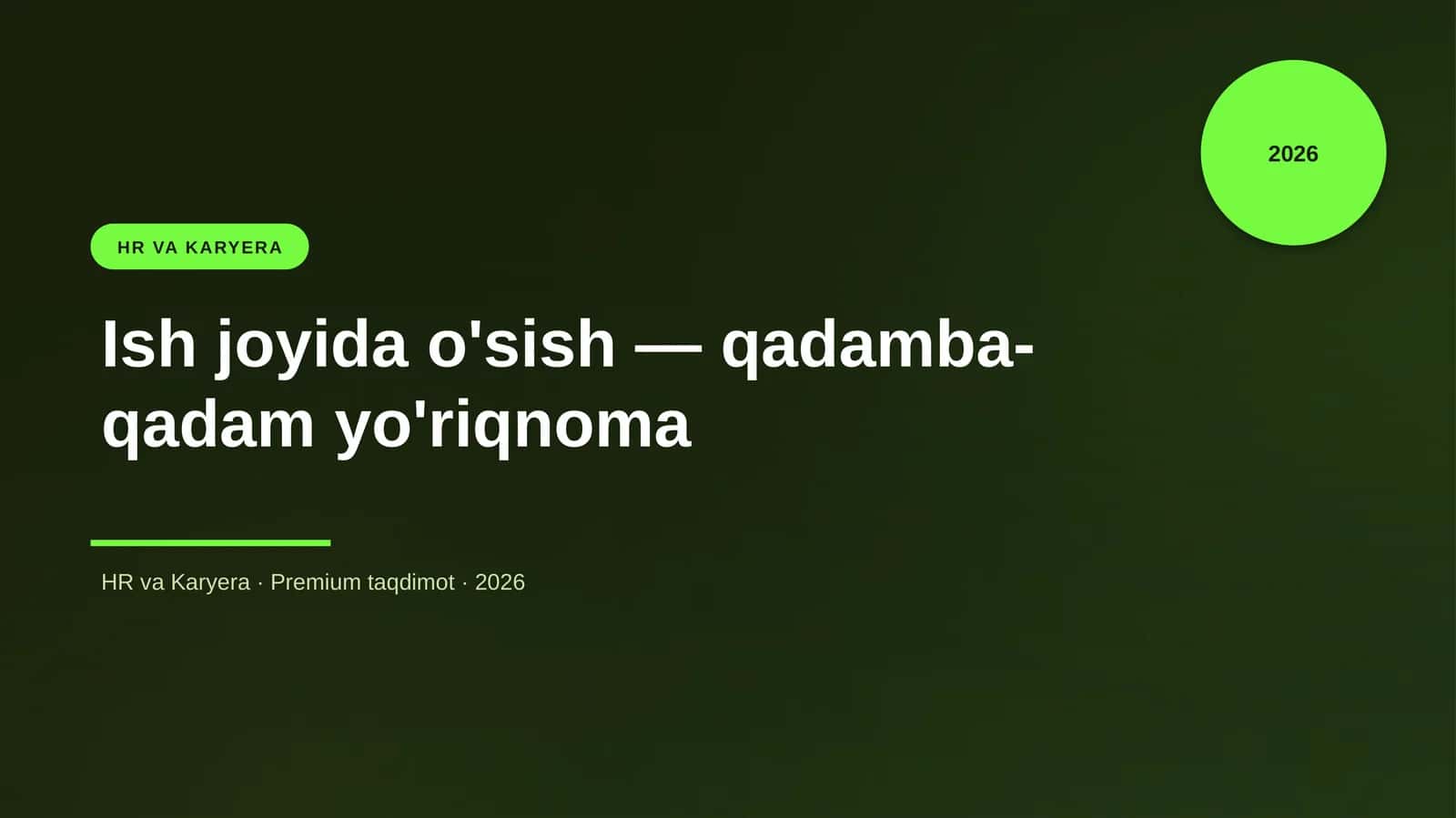 Ish joyida o'sish — qadamba-qadam yo'riqnoma