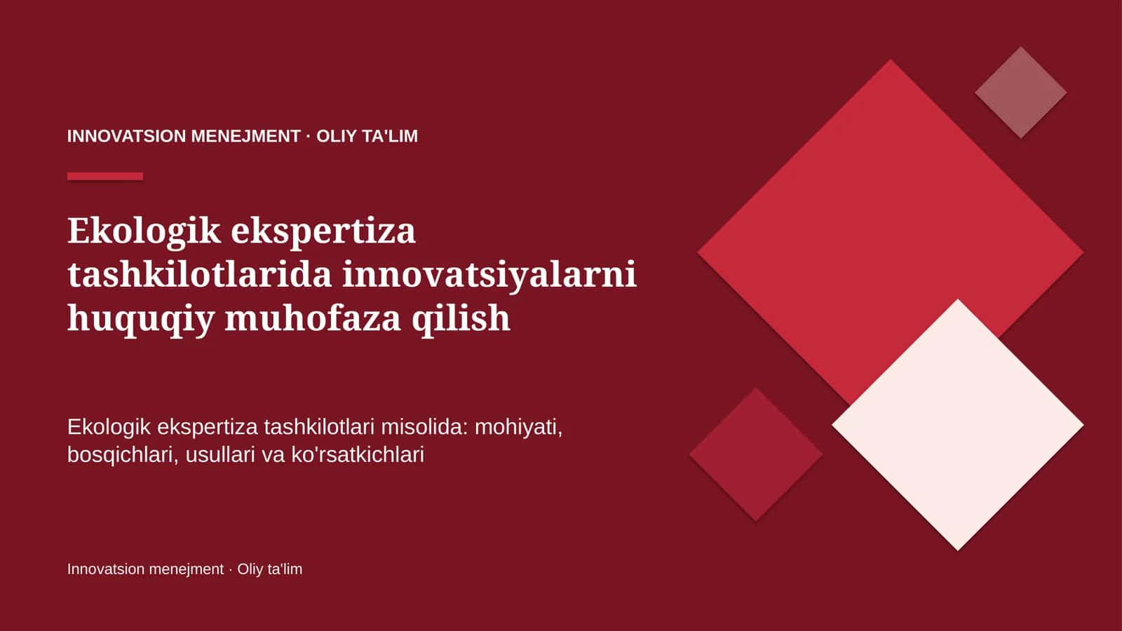 ekologik ekspertiza tashkilotlarida innovatsiyalarni huquqiy muhofaza qilish 2055
