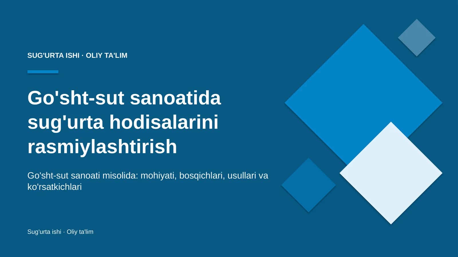 Go'sht-sut sanoatida sug'urta hodisalarini rasmiylashtirish