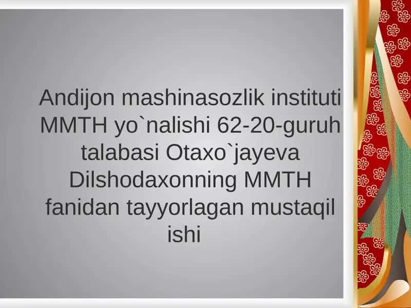 Mehnatni muhofaza qilishda ergonomikaning axamiyati