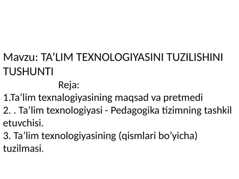 Ta’lim texnologiyasi