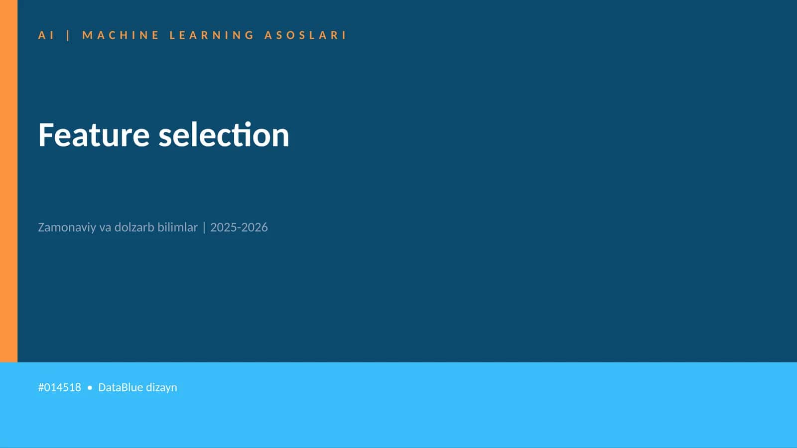 AI | MACHINE LEARNING ASOSLARI