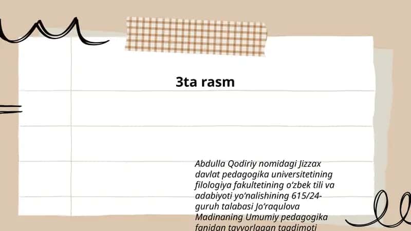 Joʻraqulova Madinaning Umumiy pedagogika fanidan tayyorlagan taqdimoti