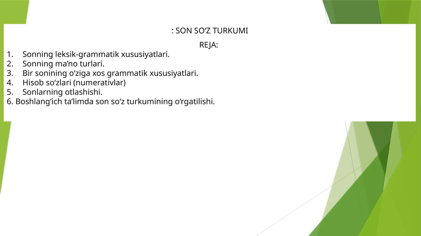 SON SO‘Z TURKUMI