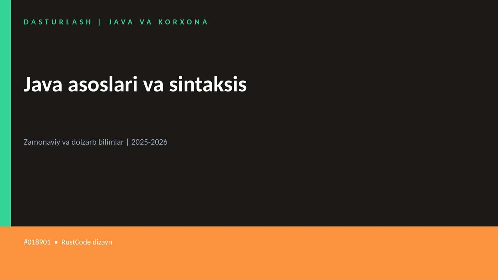 Java asoslari va sintaksis