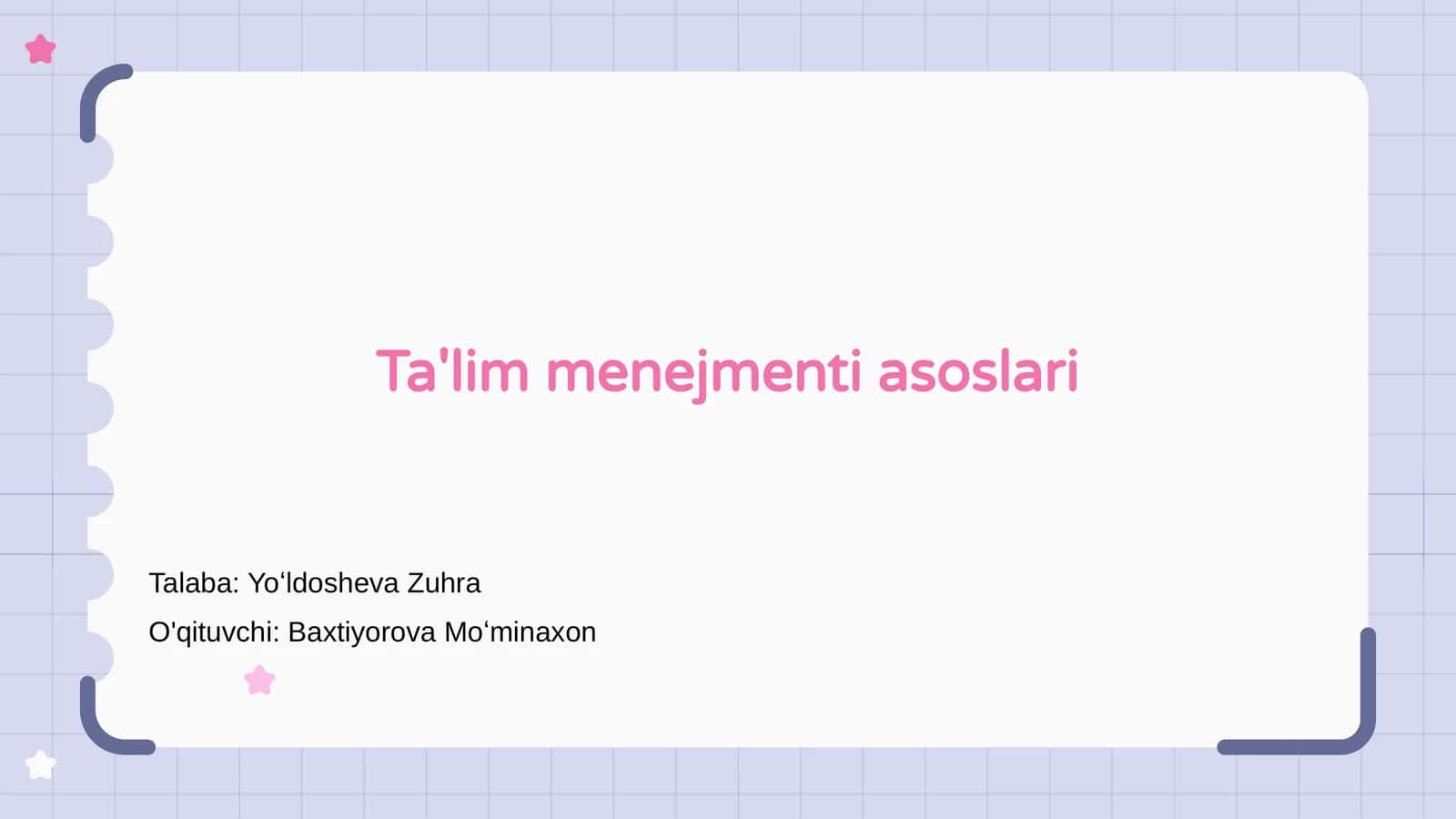 Ta'lim menejmenti asoslari