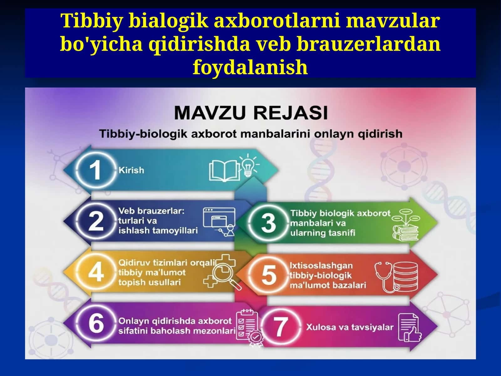 TIBBIY AXBOROTLAR IZLASHDA BRAUZERDAN FOYDALANISH