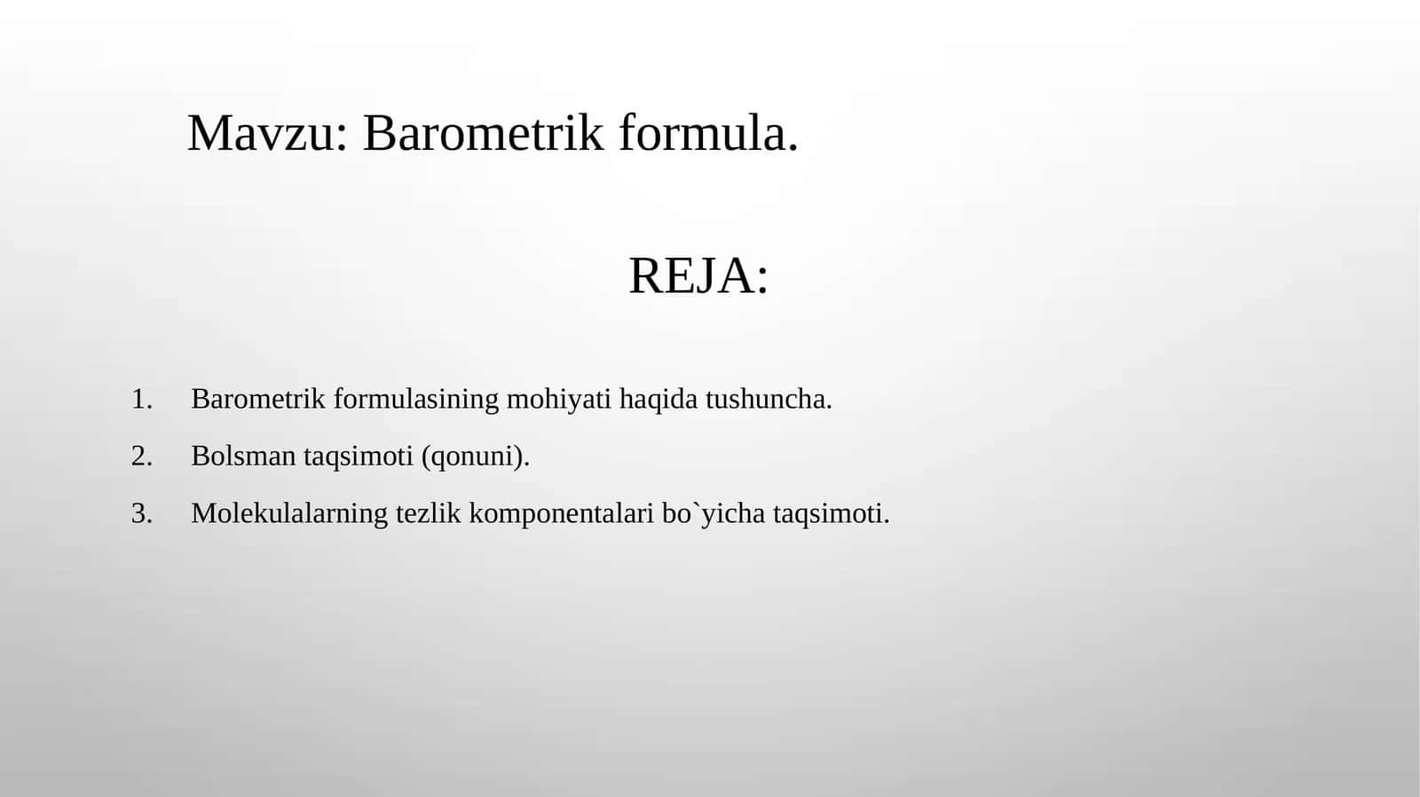 Barometrik formula