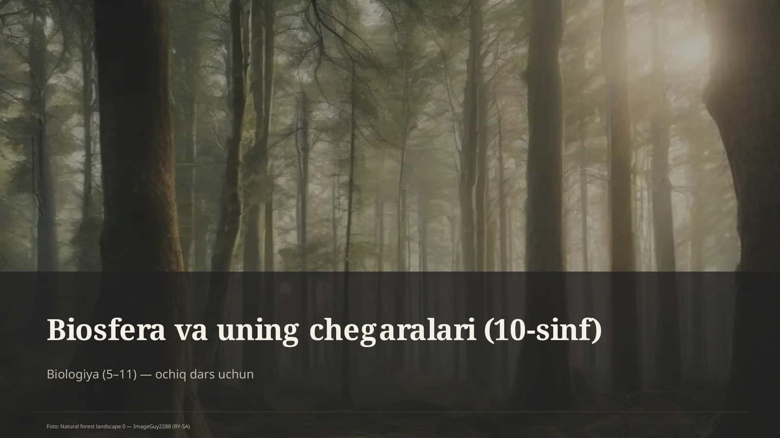 Biosfera va uning chegaralari (10-sinf)