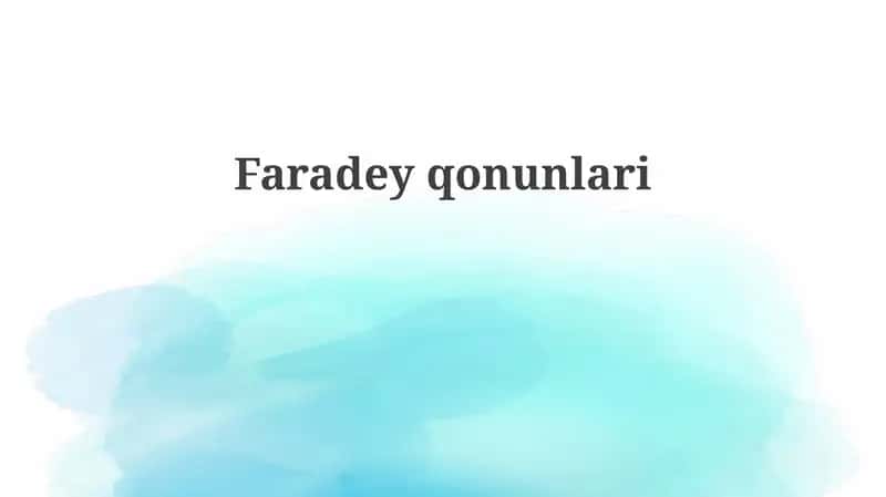 Faradey qonunlari