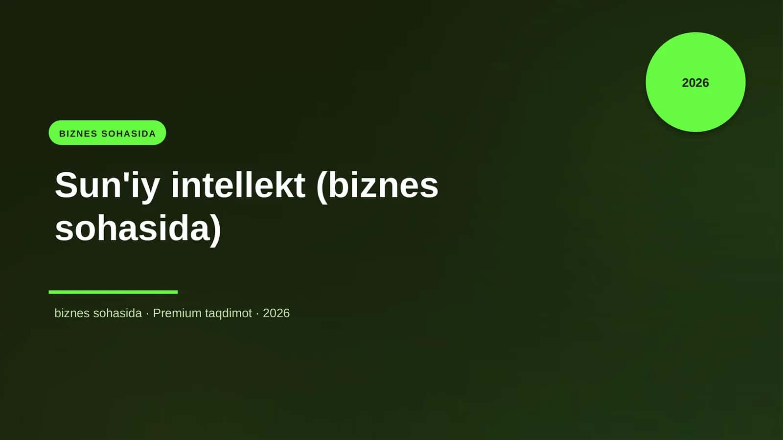 Sun'iy intellekt (biznes sohasida)