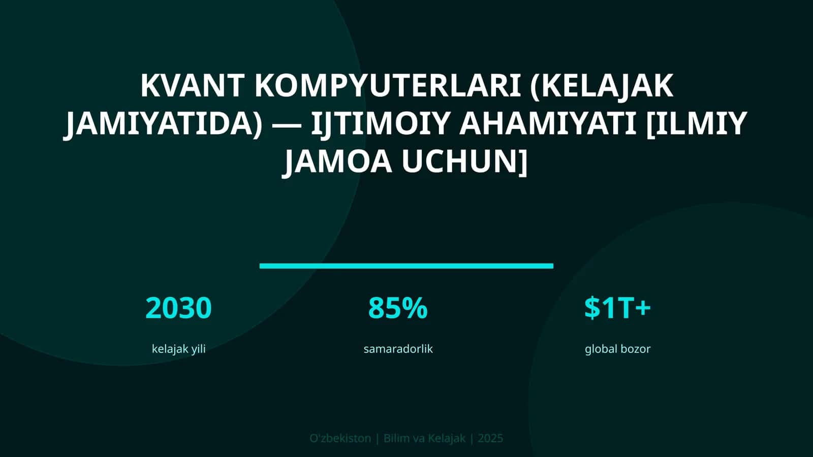 Kvant kompyuterlari (kelajak jamiyatida) — ijtimoiy ahamiyati [ilmiy jamoa uchun]