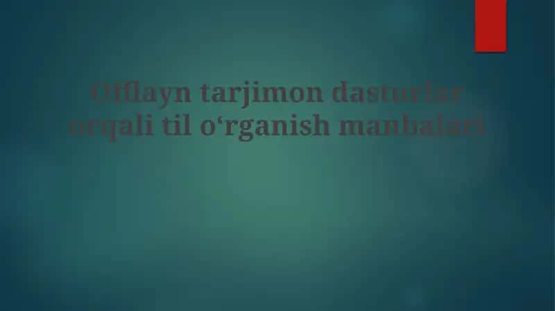 Offlayn tarjimon dasturlari
