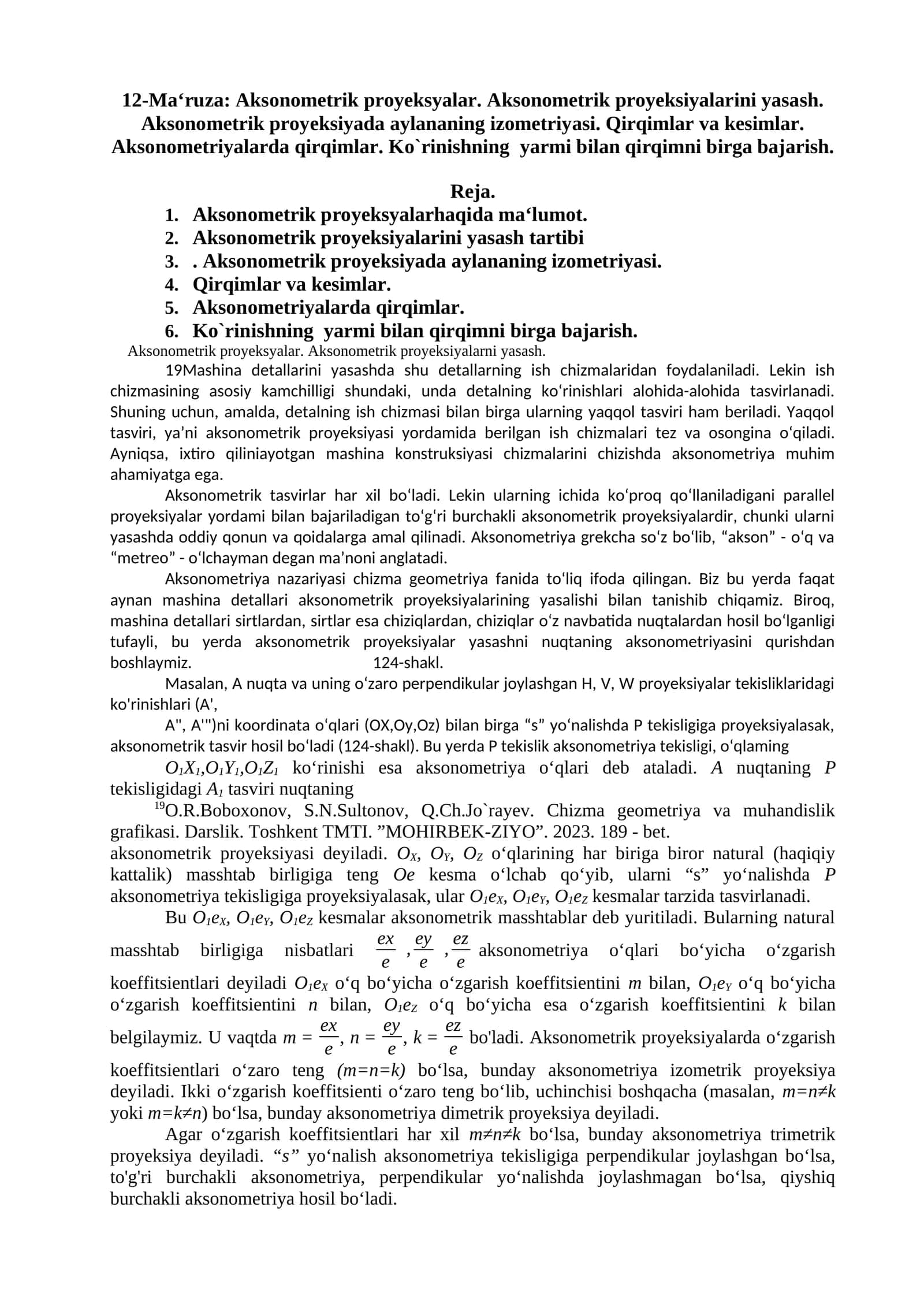 Aksonometrik proyeksyalar