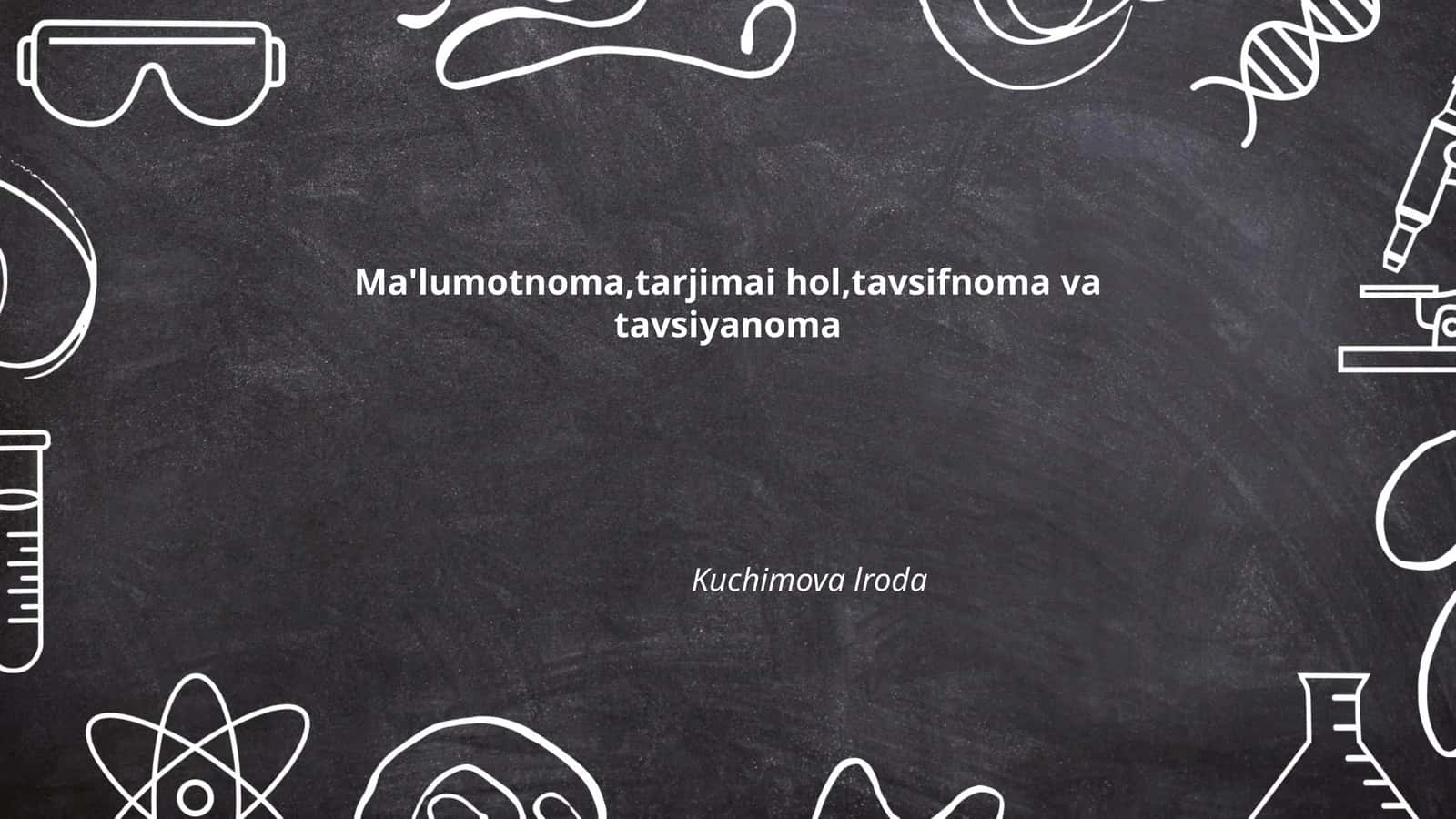 Ma'lumotnoma yozish qoidalari