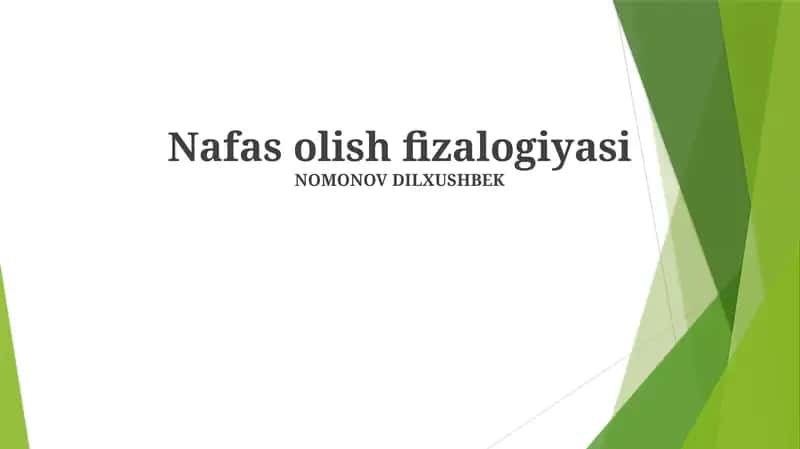 Nafas olish fizalogiyasi