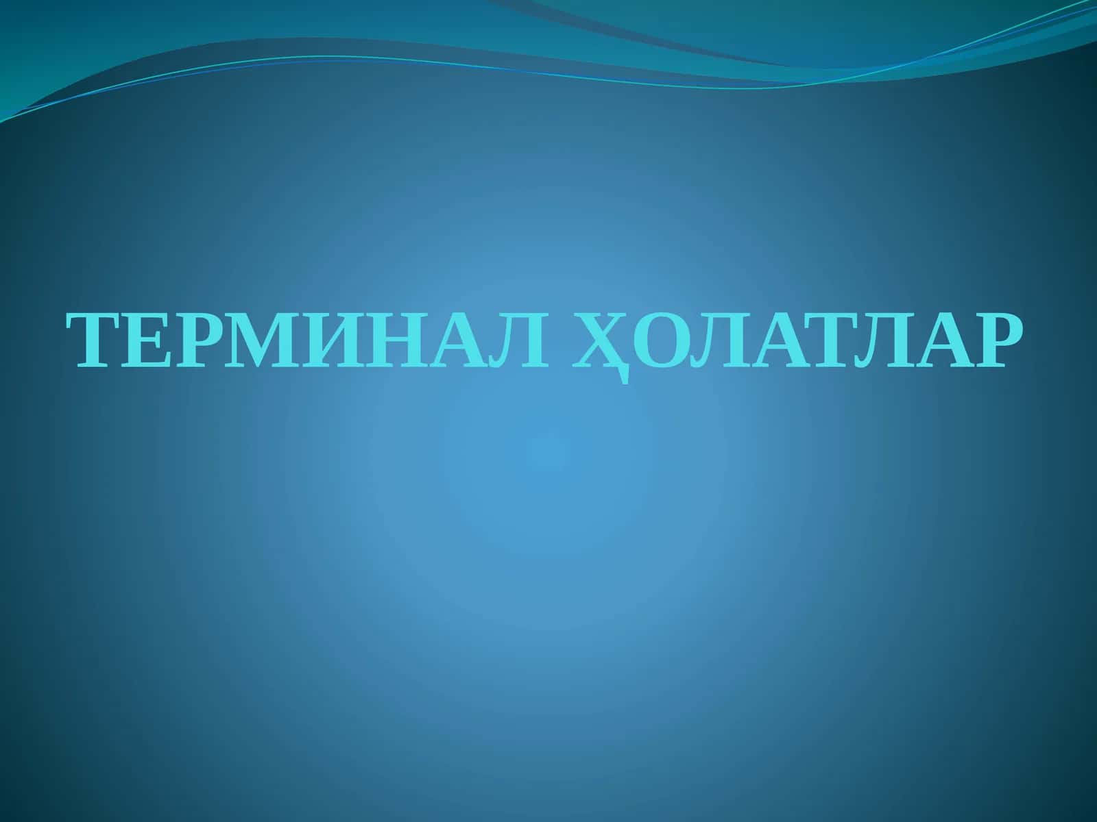 ТЕРМИНАЛҲОЛАТЛАР