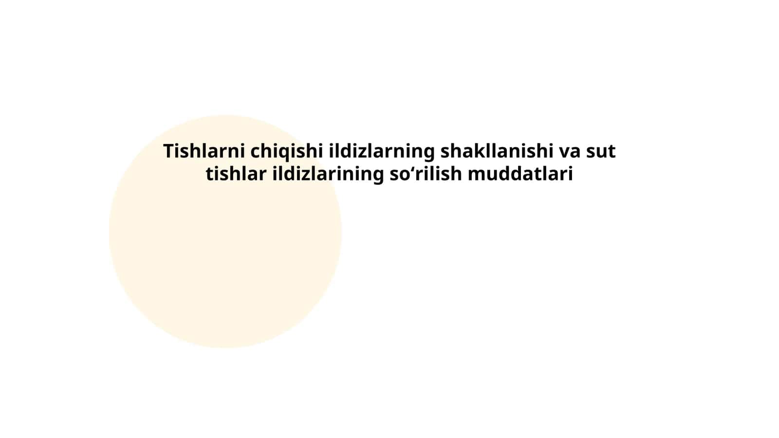 Tishlarni Chiqishi va Sut Tishlar Eruptsiyasi