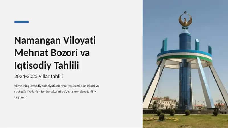 Namangan viloyat mehnat bozori va iqtisodiy tahlili
