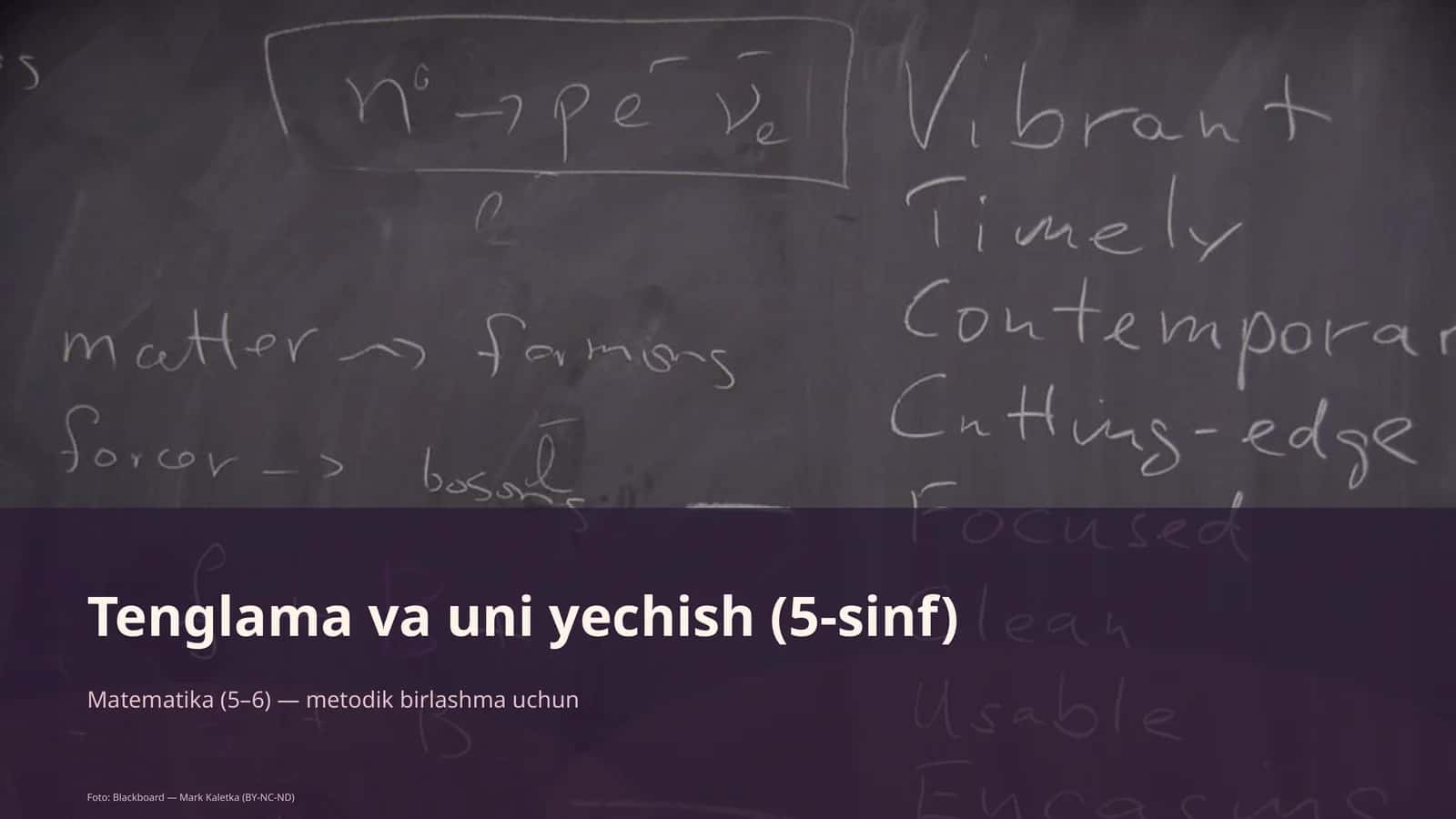 Tenglama va uni yechish (5-sinf)