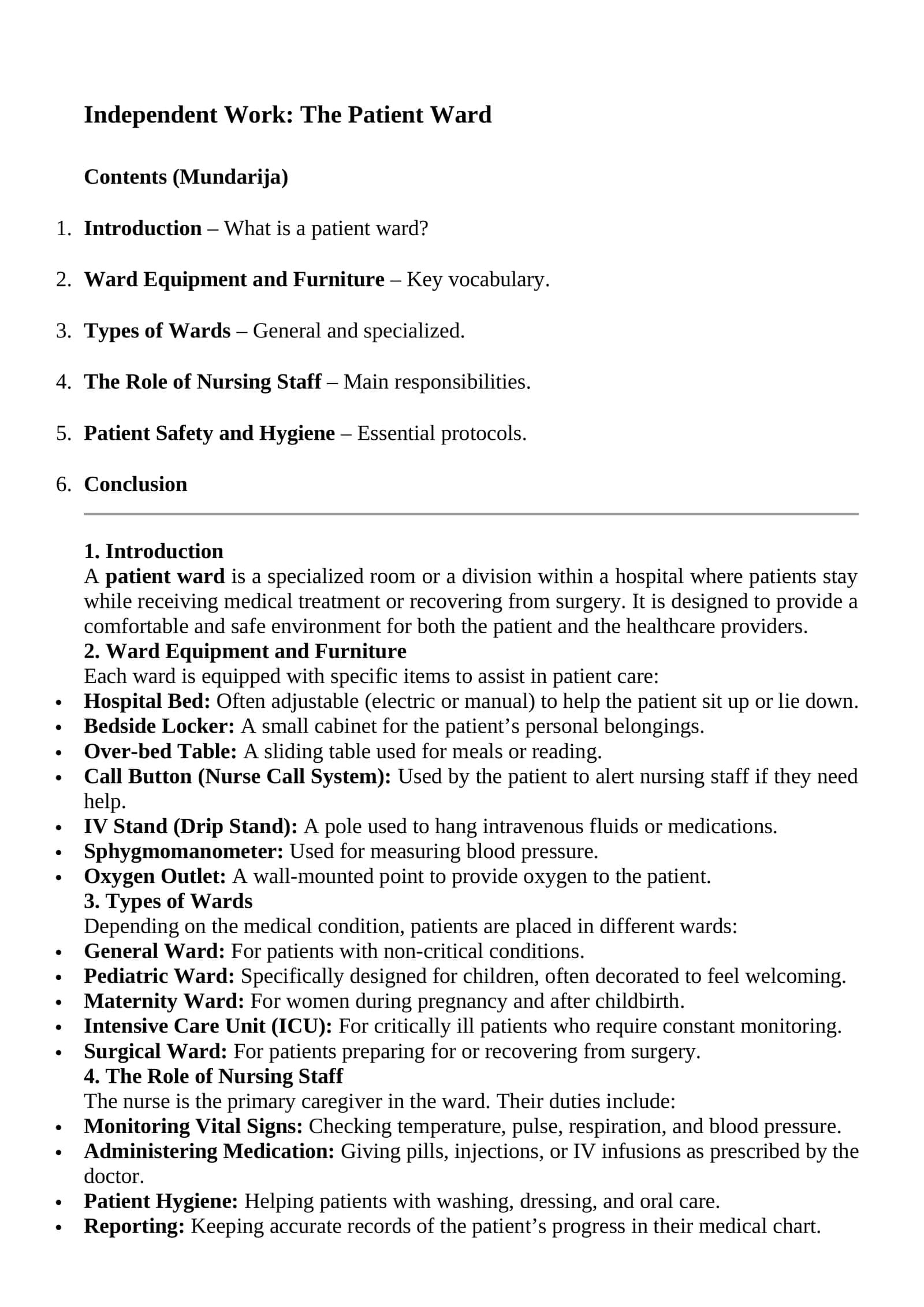 The Patient Ward