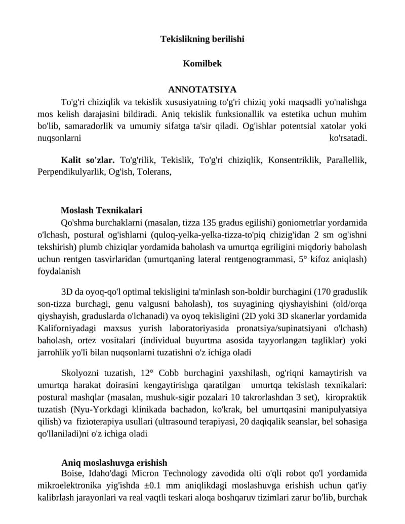 Tekislikning berilishi