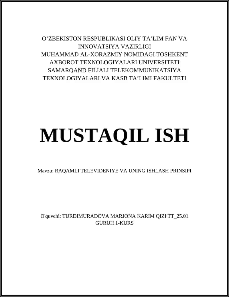Raqamli televideniye va uning ishlash prinsi
