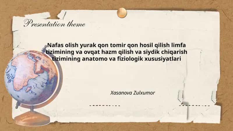 Nafas olish yurak qon tomir qon hosil qilish limfa tizimining va ovqat hazm qilish va siydik chiqarish tizimining anatomo va fiziologik xususiyatlari