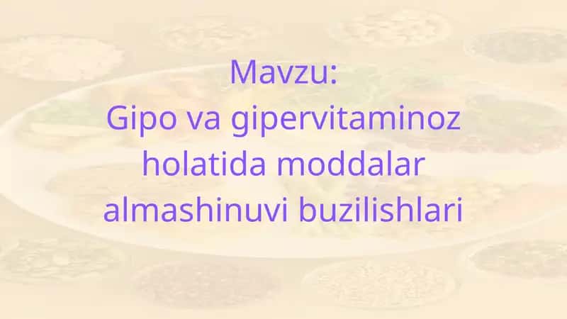 Vitaminlar biologik ahamiyati