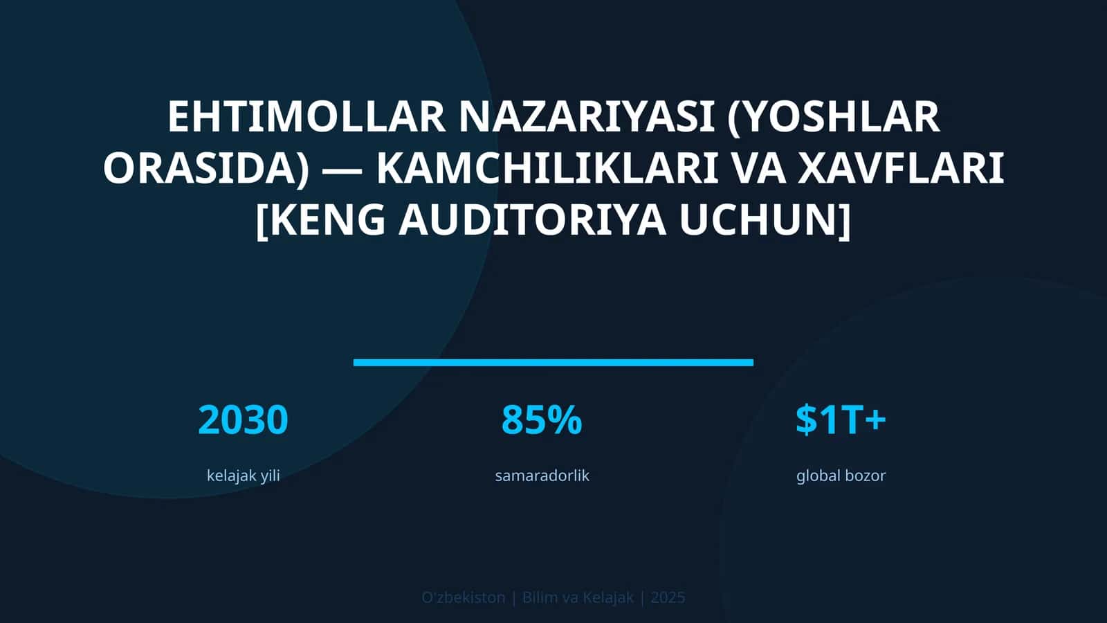 Ehtimollar nazariyasi (yoshlar orasida) — kamchiliklari va xavflari [keng auditoriya uchun]