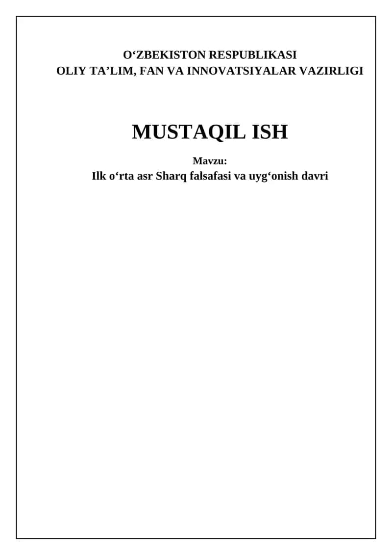 Ilk o'rta asrlardagi Sharq falsafasi: Asosiy maktablar va g'oyalar