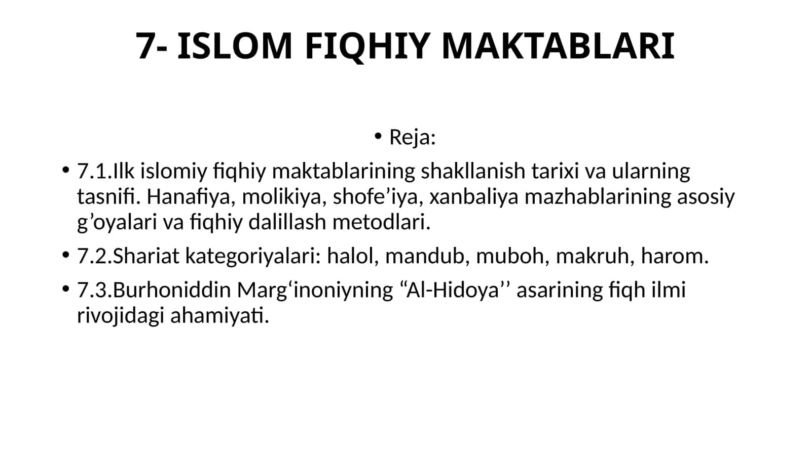 7-ISLOM FIQHIY MAKTABLARI