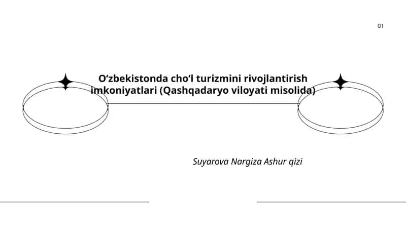 Oʻzbekistonda choʻl turizmini rivojlantirish imkoniyatlari (Qashqadaryo viloyati misolida)