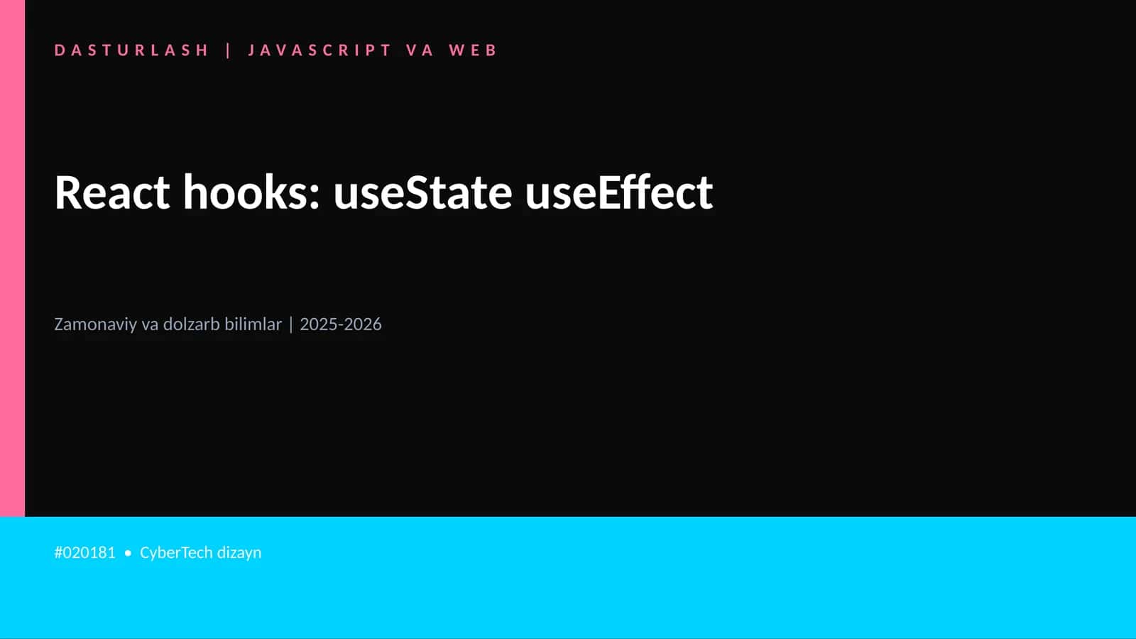 React hooks: useState useEffect