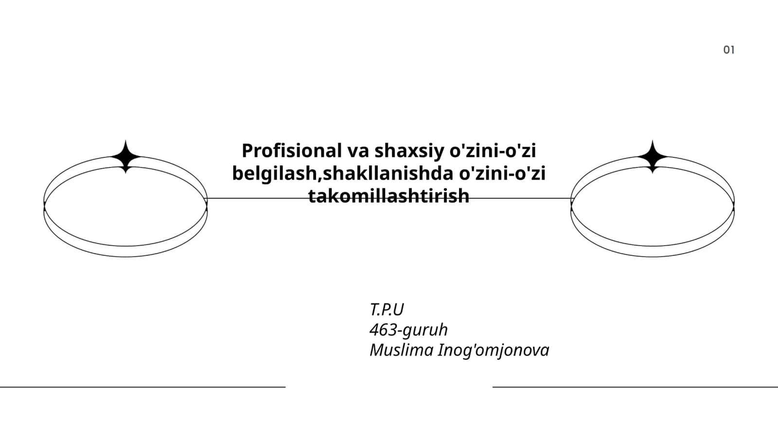 Profisional va shaxsiy o'zini-o'zi belgilash, shakllanishda o'zini-o'zi takomillashtirish