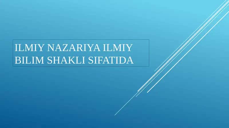 Ilmiy Nazariyalar