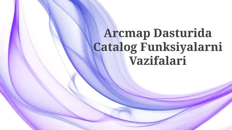 Arcmap Dasturida CatalogFunksiyalari