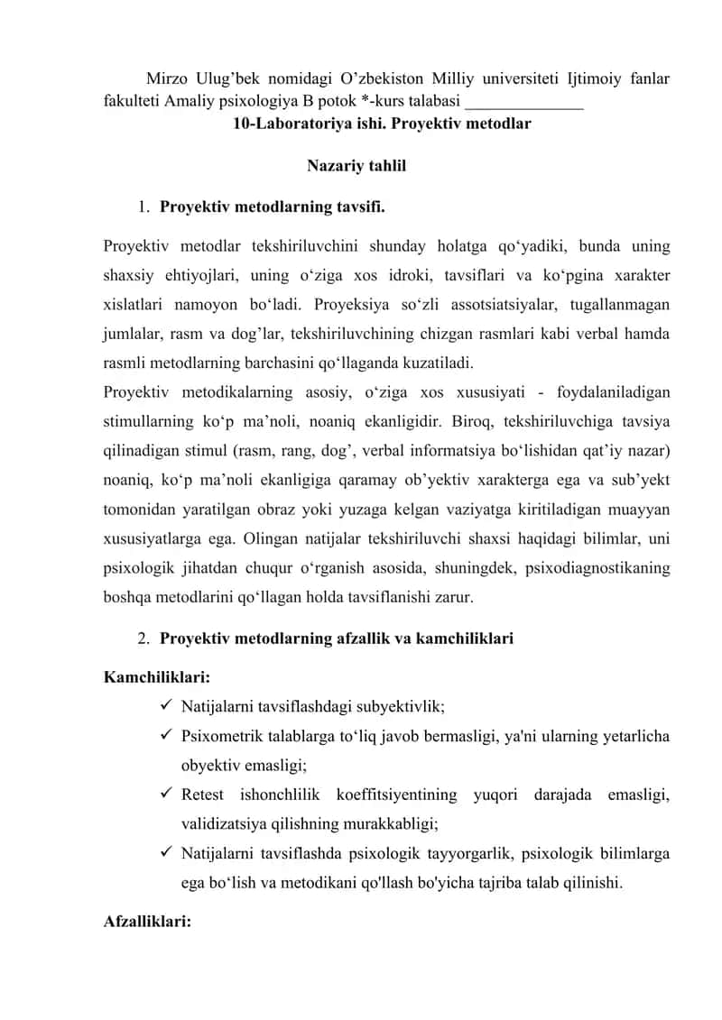 Proyektiv metodlar