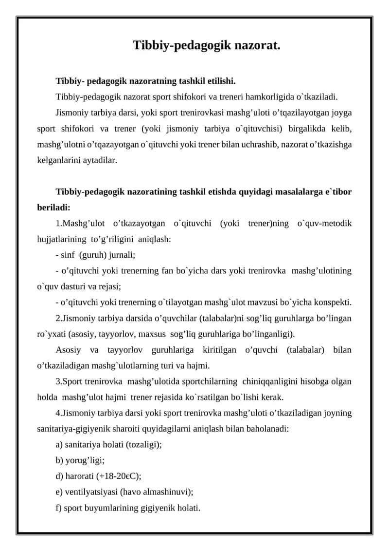 Tibbiy-pedagogik nazorat
