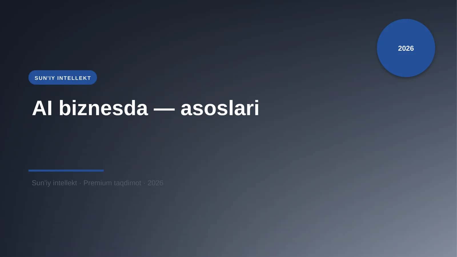 AI biznesda — asoslari